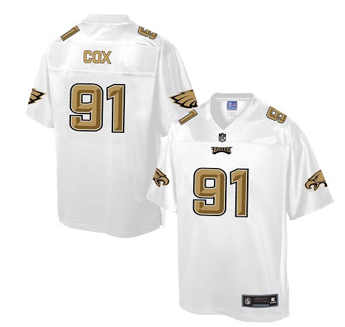 Men's Game Fletcher Cox Nike Jersey White - #91 Pro Line Fashion NFL Philadelphia Eagles